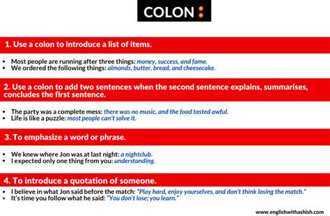 When To Use Colon Examples