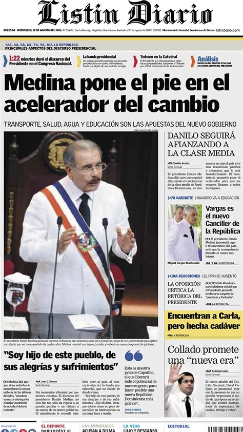 listin diario república dominicana miércoles 17 de agosto de 2016