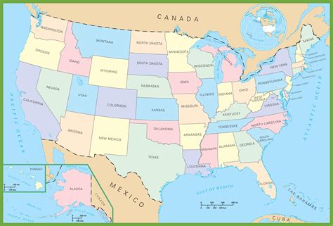 USA Political Map Ontheworldmap Com