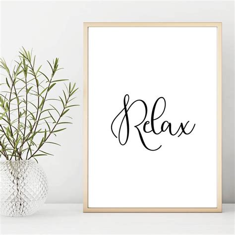 Relax Wall Print Relax Wall Art Relax Home Decor Home Etsy Relax