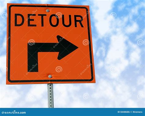 Detour Traffic Sign Stock Photo Image Of Future Glowing 8448686