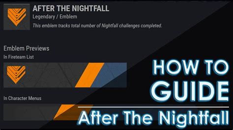 How To Guide After The Nightfall Secret Emblem Destiny 2 Youtube