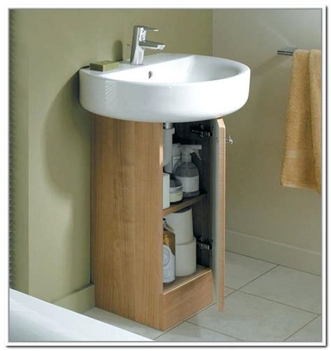 Corner Pedestal Sinks For Small Bathrooms Pedestal Sink Storage With