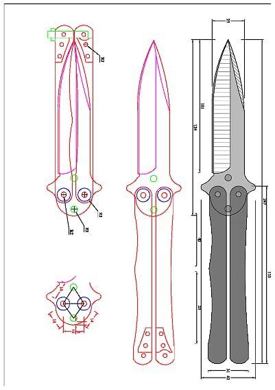 Apdf Onedrive Butterfly Messer Knife Template Trench Knife Knife