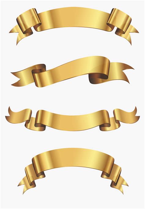 Certificate Banners Clipart Gold Ribbon Vector Png Transparent Png