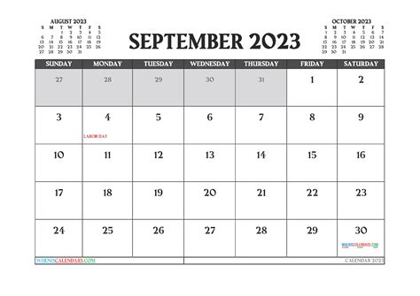 Free Printable September 2023 Calendar 12 Templates Free Printable