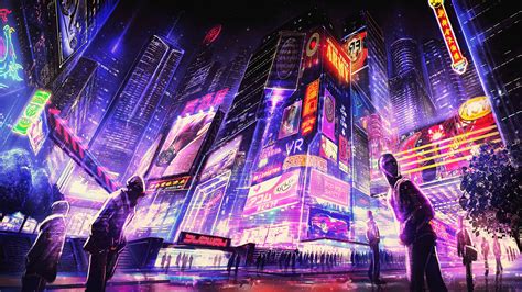 Hd Wallpaper Night Cyberpunk Futuristic City Artwork Digital Art