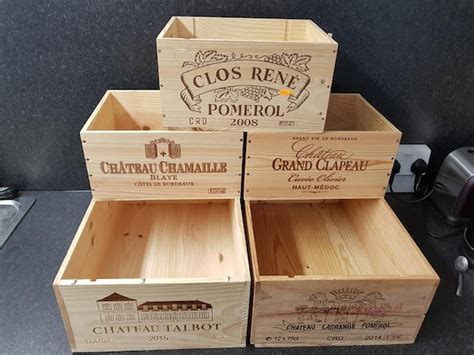 5 Pack Of Wooden Wine Boxes Crates For Vintage Shabby Chic Home Storage