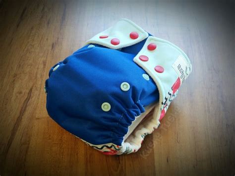 Os All In Two Cloth Diaper Crabby Ocean Waves One Size Snap Down
