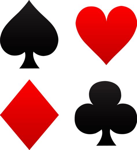 Free Clip Art Of Red And Black Playing Card Suits Spades Hearts