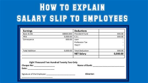 How To Explain Salary Slip To Your Employees Understanding Salary