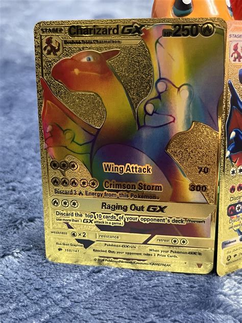 Mavin Rare Rainbow Dark Charizard Gx Gold Foil Pokemon Card