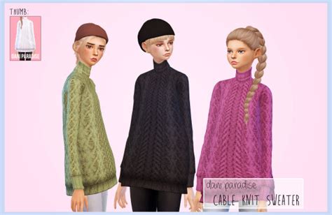Cable Knit Sweater By Dani Paradise Sims 4 Nexus