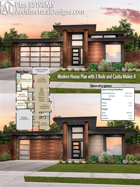 Architectural Designs Modern House Plan 85198ms 4bd3ba 2100 Square