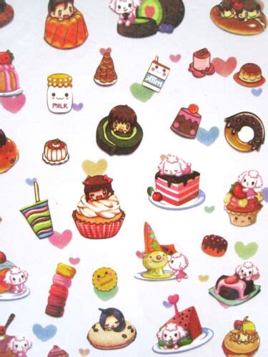 Daisyland Dessert Scrapbooking Sticker Sheet ~ Kawaii Ebay