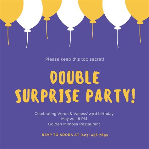 Adult Surprise Birthday Invitation Templates