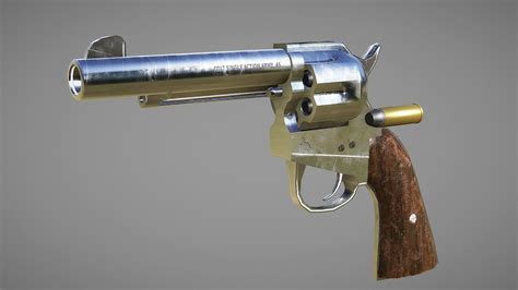 3d Model Colt 45 Revolver 1873 Vr Ar Low Poly Fbx Tga