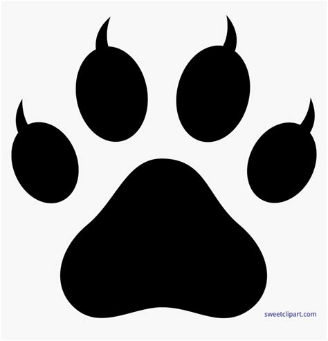 Pawprint Clipart Cat Cat Paw Print With Claws Hd Png Download
