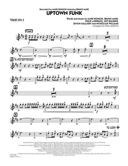 Uptown Funk Tenor Sax 2 By Bruno Mars Mark Ronson Digital Sheet