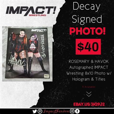 Belts Of Wrestling — Rosemary And Havok Autographed Impact Wrestling 8x10