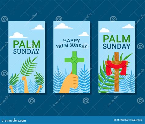 Palm Sunday Celebration Banner Stock Vector Illustration Of Hand