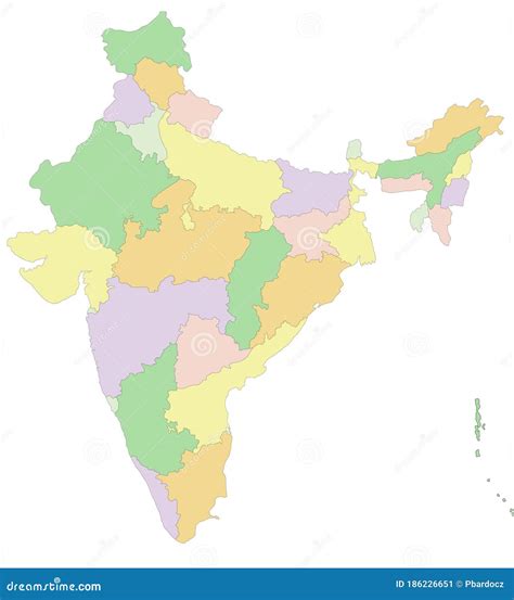 Editable Political Map Of India C23