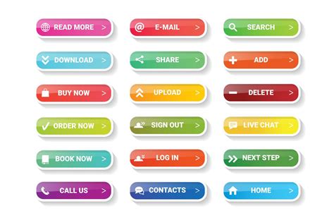 Modern Web Buttons User Interface And User Experience Vector Set The