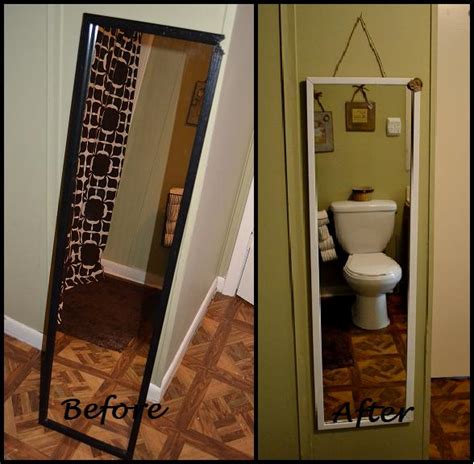 After finishing and sharing her bathroom makeover earlier, the pin junkie has come back and told us what started. ♥ a country nest: bathroom mirror makeover