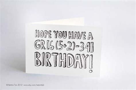 Maths Birthday Card Great Birthday Colour It In Yourself