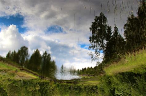 Wallpaper Trees Sky Reflection Oslo Norway Clouds Forest