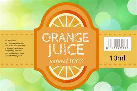 Orange Juice Label Template Postermywall