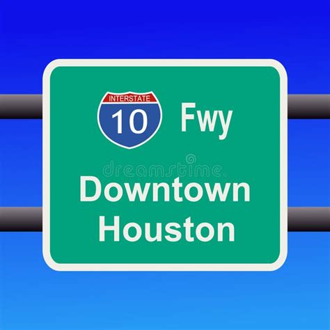 Houston Interstate 10 Sign Stock Vector Illustration Of Skyline 2655561