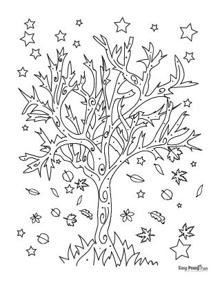 Fall Coloring Pages - 30 Printable Sheets - Easy Peasy and Fun
