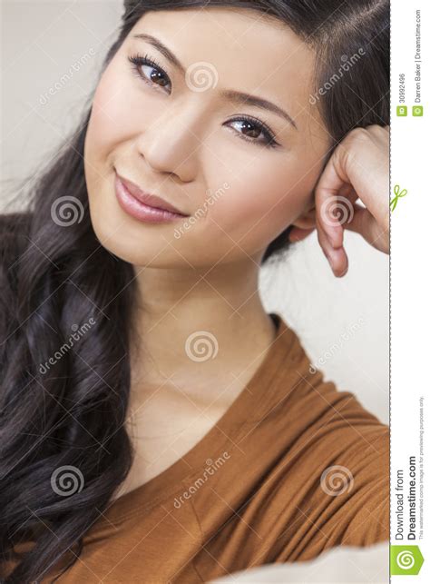 Portrait Beautiful Young Asian Chinese Woman Stock Photo Image Of