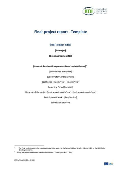 Final Project Report Template Printable Pdf Download