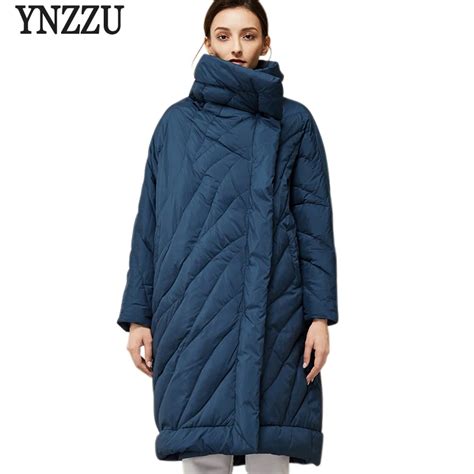 Ynzzu Winter Womens Down Jacket Fashion Loose 90 White Duck Down Coats