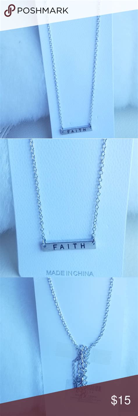 Faith Bar Neckalace Silver Brand New This Cute Faith Bar Neckalace Has