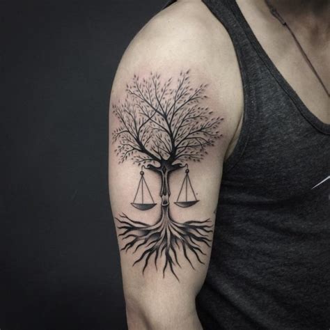 Tree roots inspired to stay strong and gives strength. 75 Extraordinary Libra Tattoo - Designs & Meanings (2018)