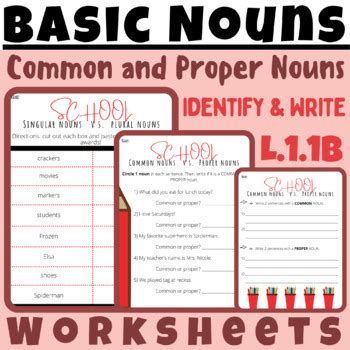Common Vs Proper Nouns Writing Identifying Cut Paste Worksheets Hot Sex Picture