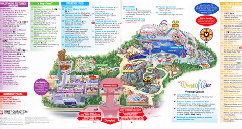 Here can head off to the various other areas in the park. Disney California Adventure - 2011 Park Map