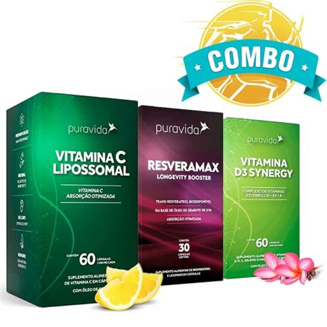 Combo Resveramax 30 Caps Vitamina C Lipossomal 60 Caps Vitamina