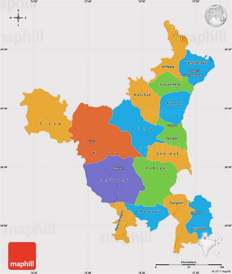 Political Map Of Haryana Cropped Outside