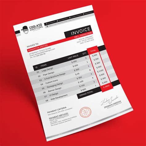 Top 10 Best Free Professional Invoice Template Designs In Ai And Psd Format