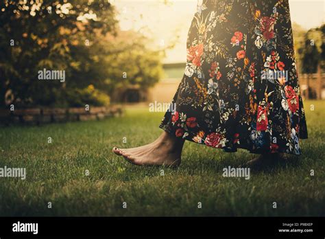 Woman Walking Barefoot Park Hi Res Stock Photography And Images Alamy