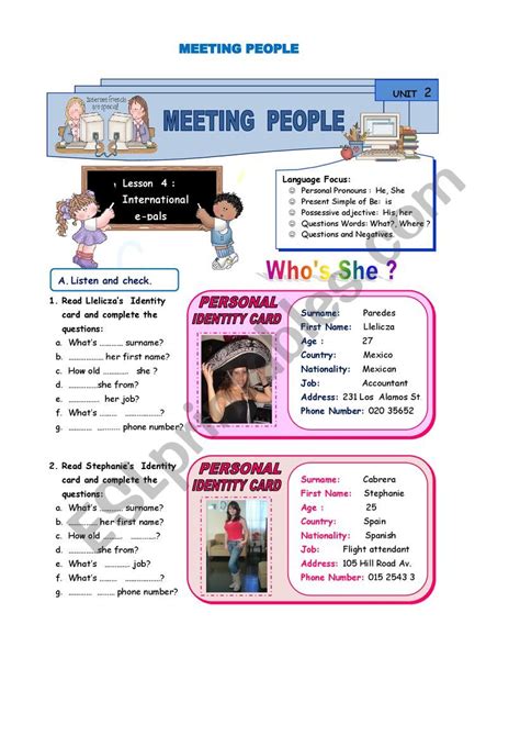 Meeting People Esl Worksheet By Luzcita