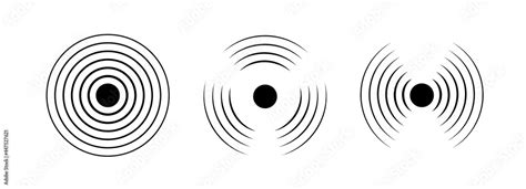 Signal Sound Wave Icon Circle Pulse Vector Sonic Digital Graphic Noise