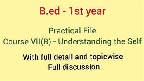 11th class notes (all subjects). B.ed - 1st year | Practical File of Understanding the self ...