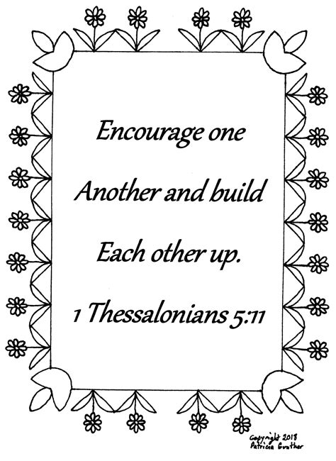 Encourage One Another1 Thessalonians 511 Bible Verse Coloring Page