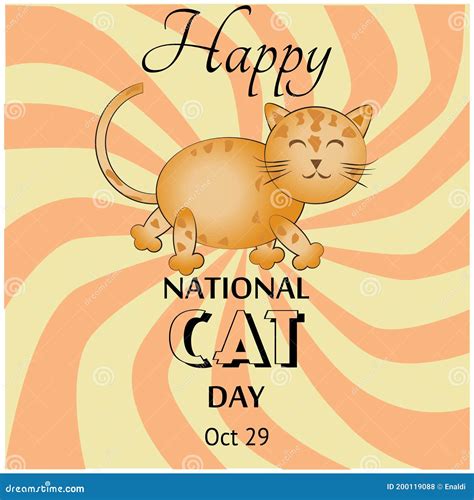 National Cat Day Sign And Banner Stock Vector Illustration Of Card