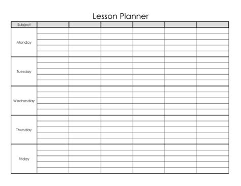 Free Lesson Plan Template Word Editable Pdf Image Excel
